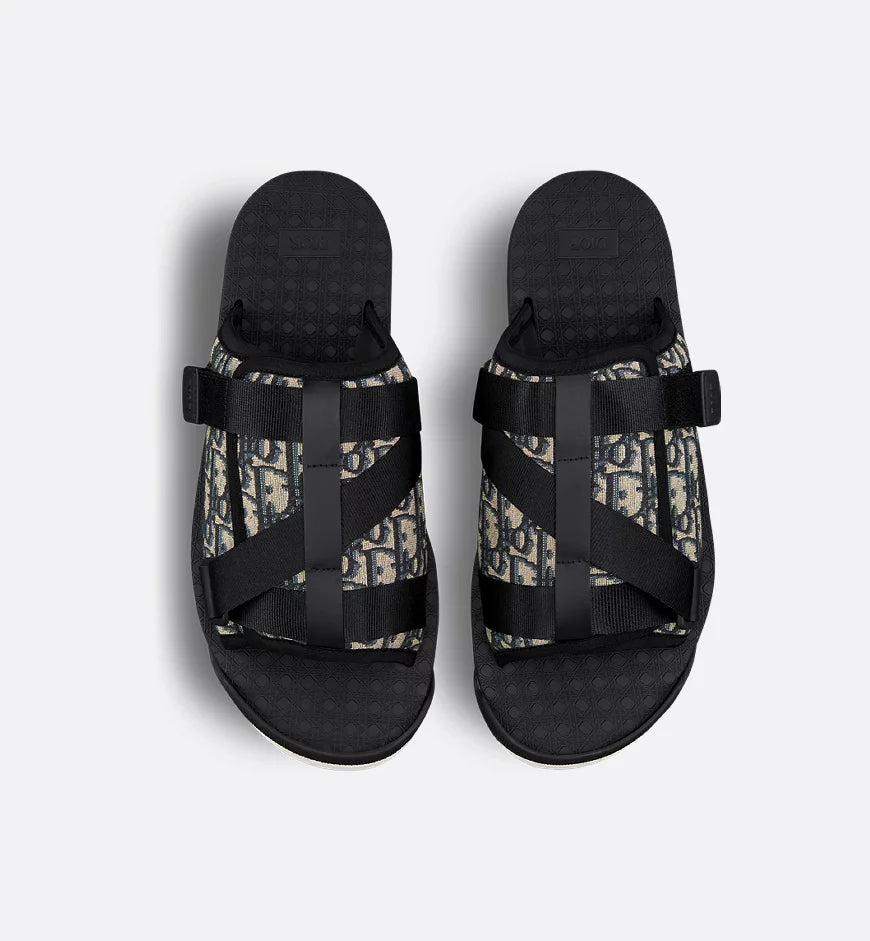 Dior Alpha Sandal Beige and Black Dior Oblique Jacquard