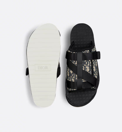 Dior Alpha Sandal Beige and Black Dior Oblique Jacquard