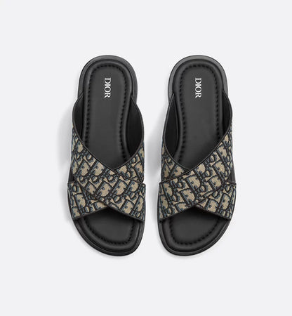 Dior Alias Sandal Beige and Black Dior Oblique Jacquard