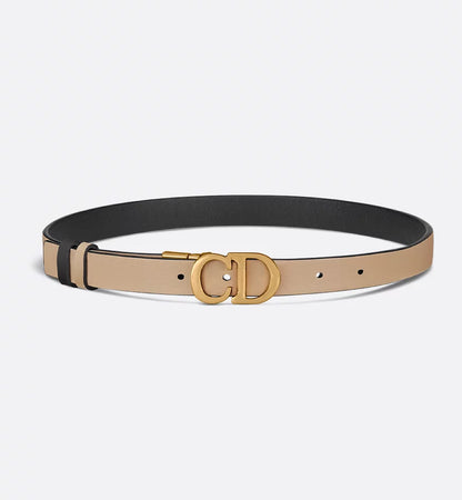 Dior Reversible Saddle Belt Black and Powder Beige Smooth Calfskin