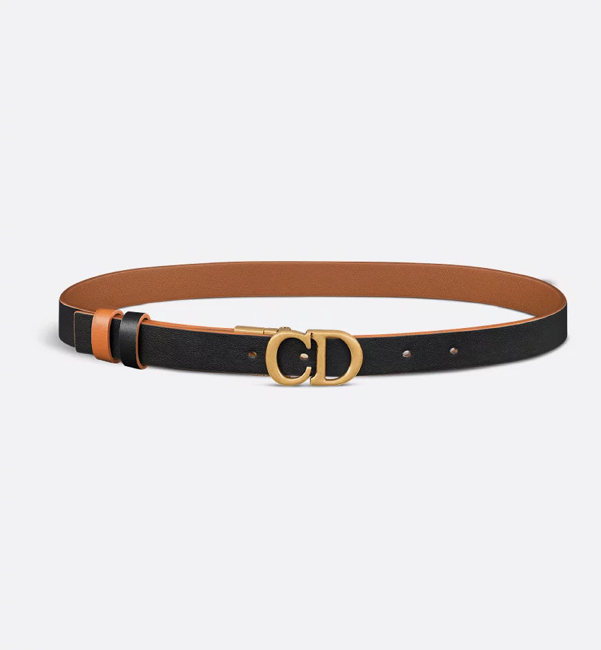 Dior Reversible Saddle Belt Black and Golden Saddle Smooth Calfskin