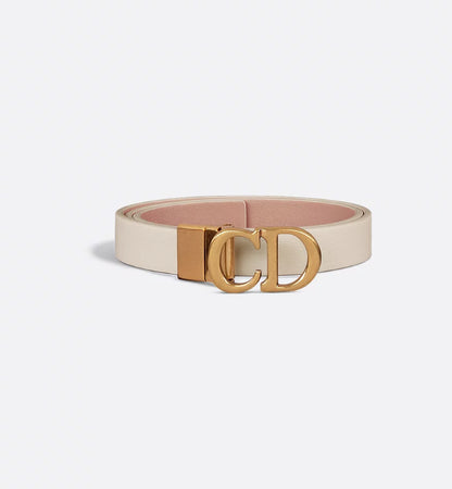 Dior Reversible Saddle Belt Rose des Vents and Dusty Ivory Smooth Calfskin