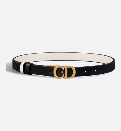 Dior Reversible Saddle Belt Black and Latte Smooth Calfskin