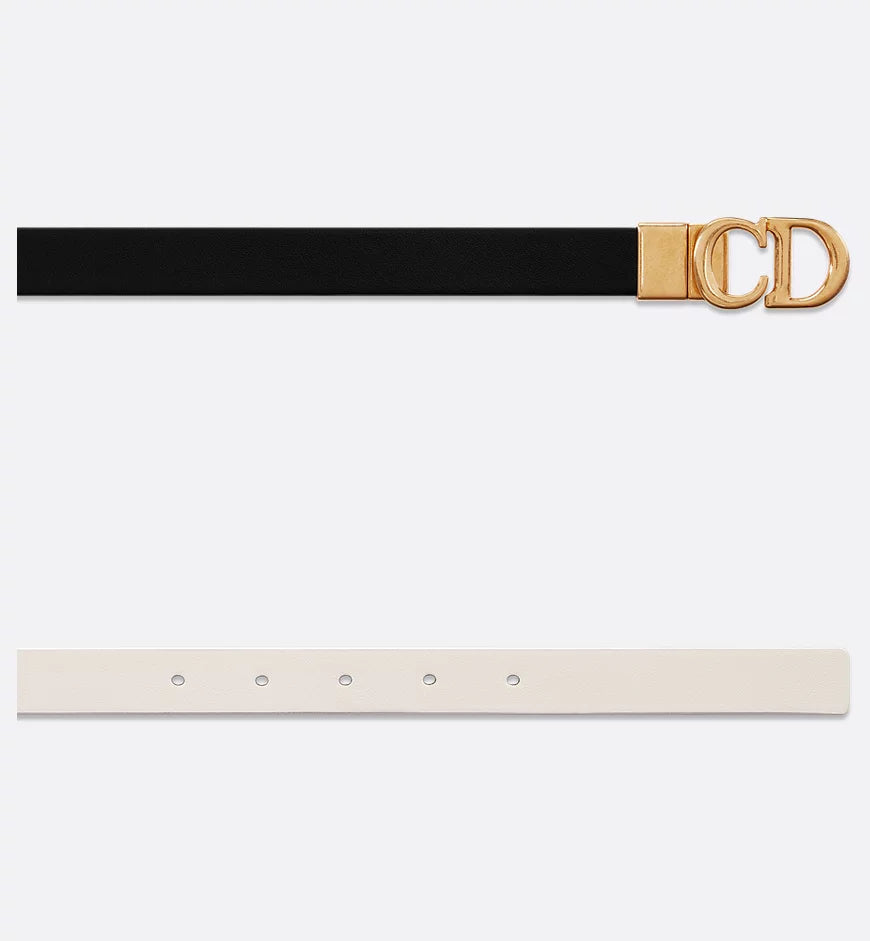 Dior Reversible Saddle Belt Black and Latte Smooth Calfskin