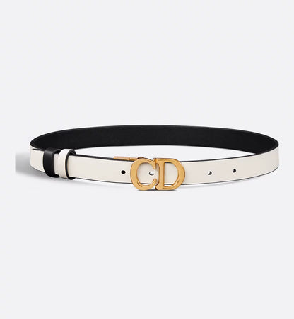 Dior Reversible Saddle Belt Black and Latte Smooth Calfskin