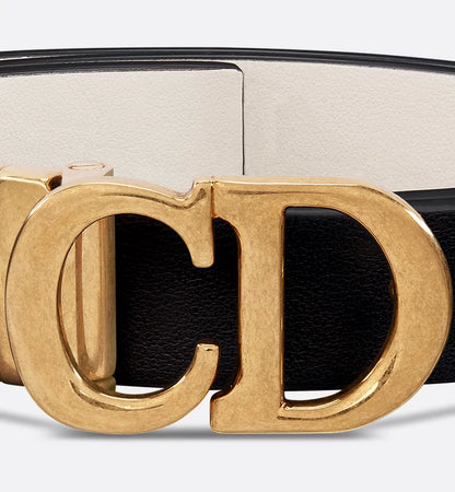 Dior Reversible Saddle Belt Black and Latte Smooth Calfskin