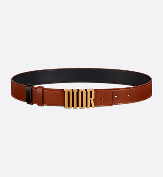 D-Fence Reversible Belt Golden Saddle and Black Smooth Calfskin