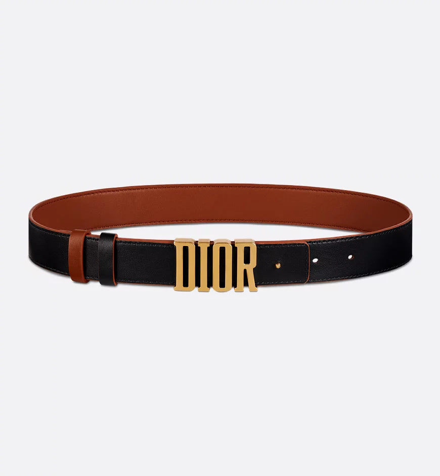 D-Fence Reversible Belt Golden Saddle and Black Smooth Calfskin