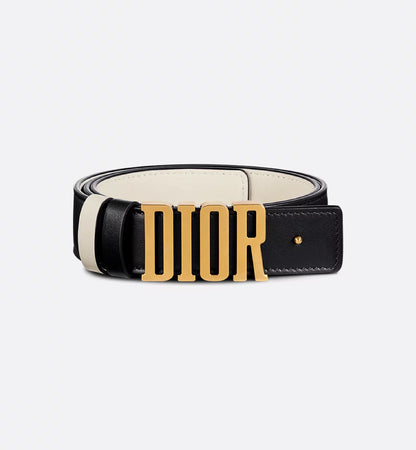 D-Fence Reversible Belt Black and Latte Smooth Calfskin