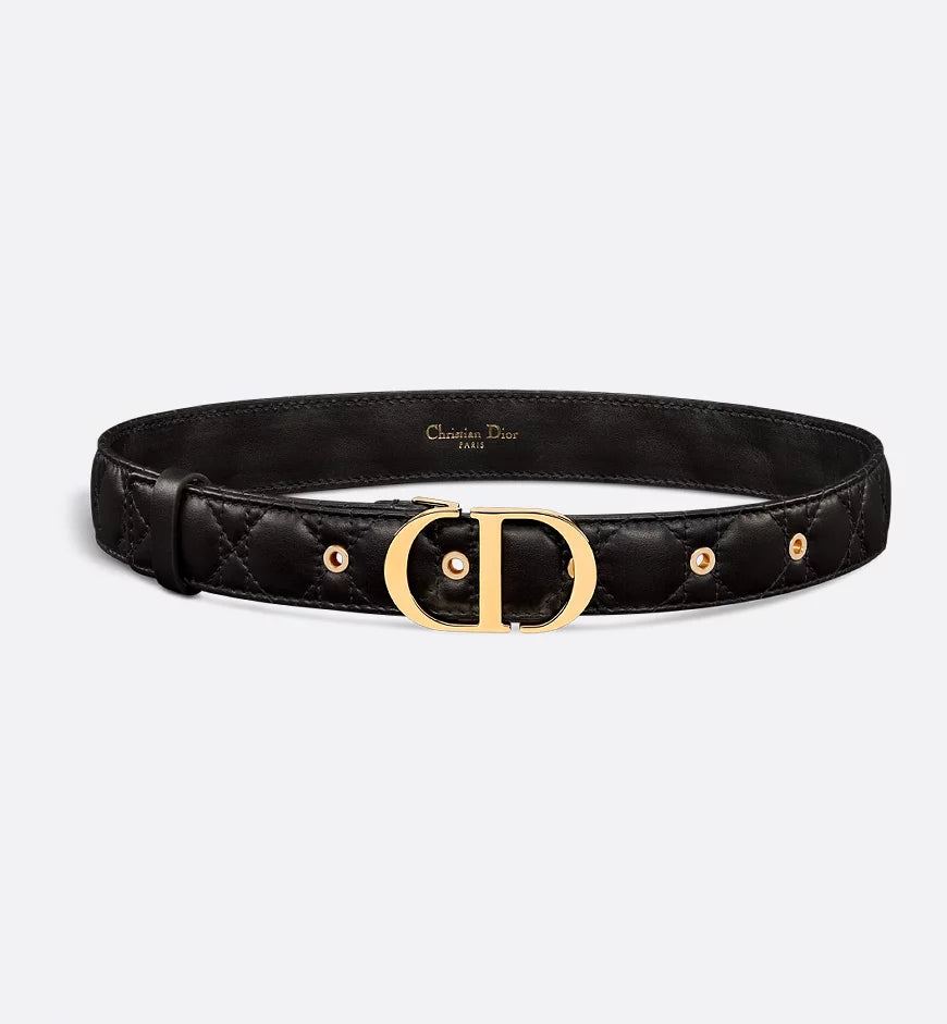 Dior 30 Montaigne Belt Black Cannage Calfskin