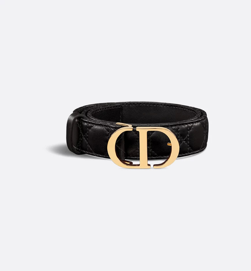 Dior 30 Montaigne Belt Black Cannage Calfskin