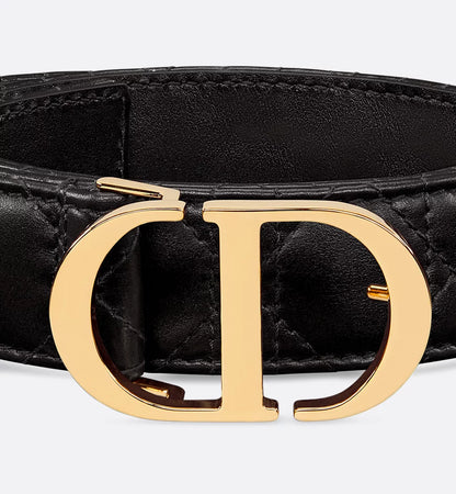 Dior 30 Montaigne Belt Black Cannage Calfskin