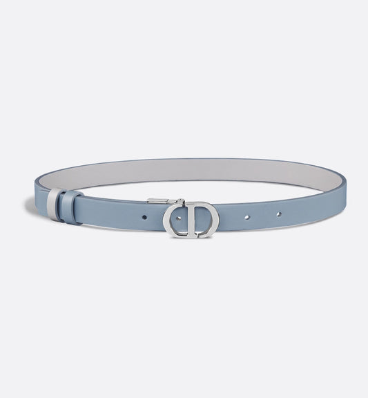 Dior 30 Montaigne Reversible Belt Slate Blue and Gray Smooth Calfskin