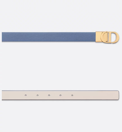 Dior 30 Montaigne Reversible Belt Denim Blue and Latte Smooth Calfskin