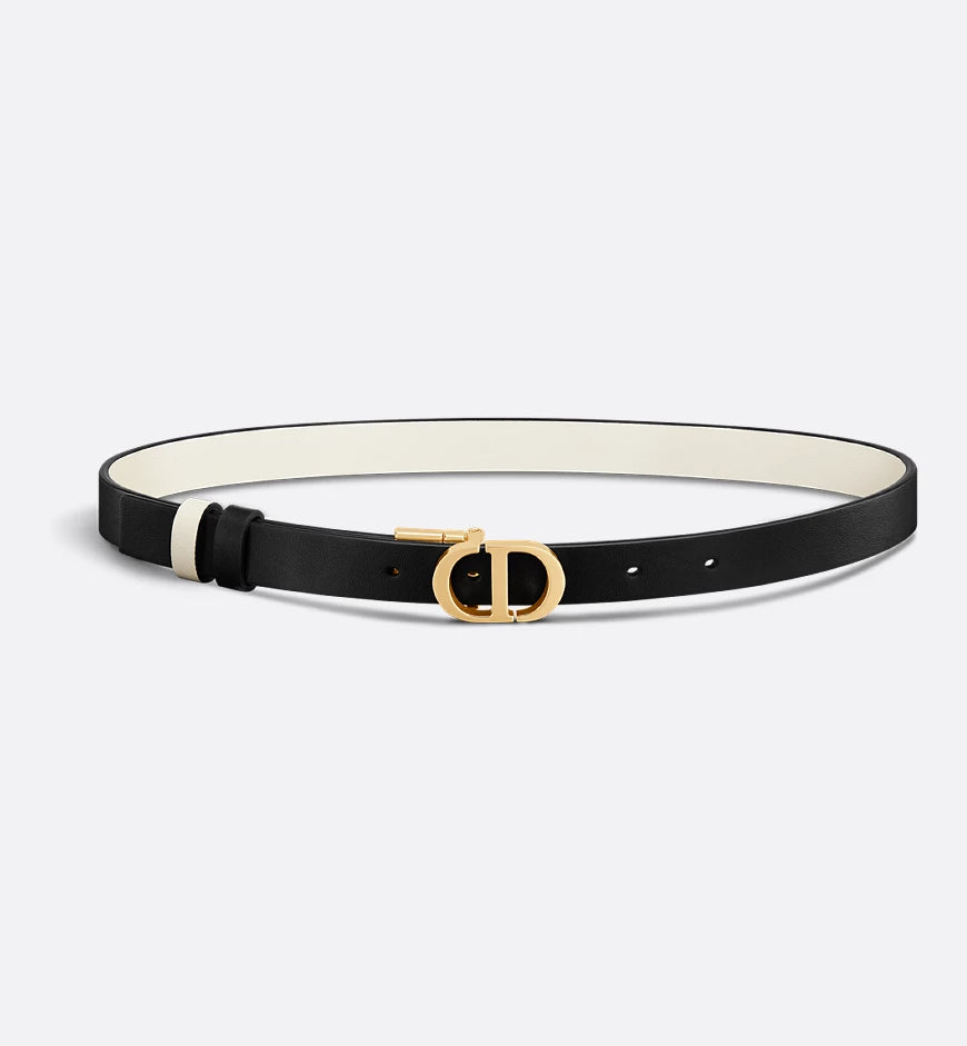 Dior 30 Montaigne Reversible Belt Black and Latte Smooth Calfskin