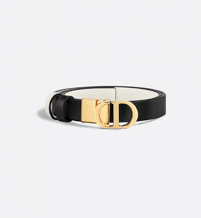 Dior 30 Montaigne Reversible Belt Black and Latte Smooth Calfskin