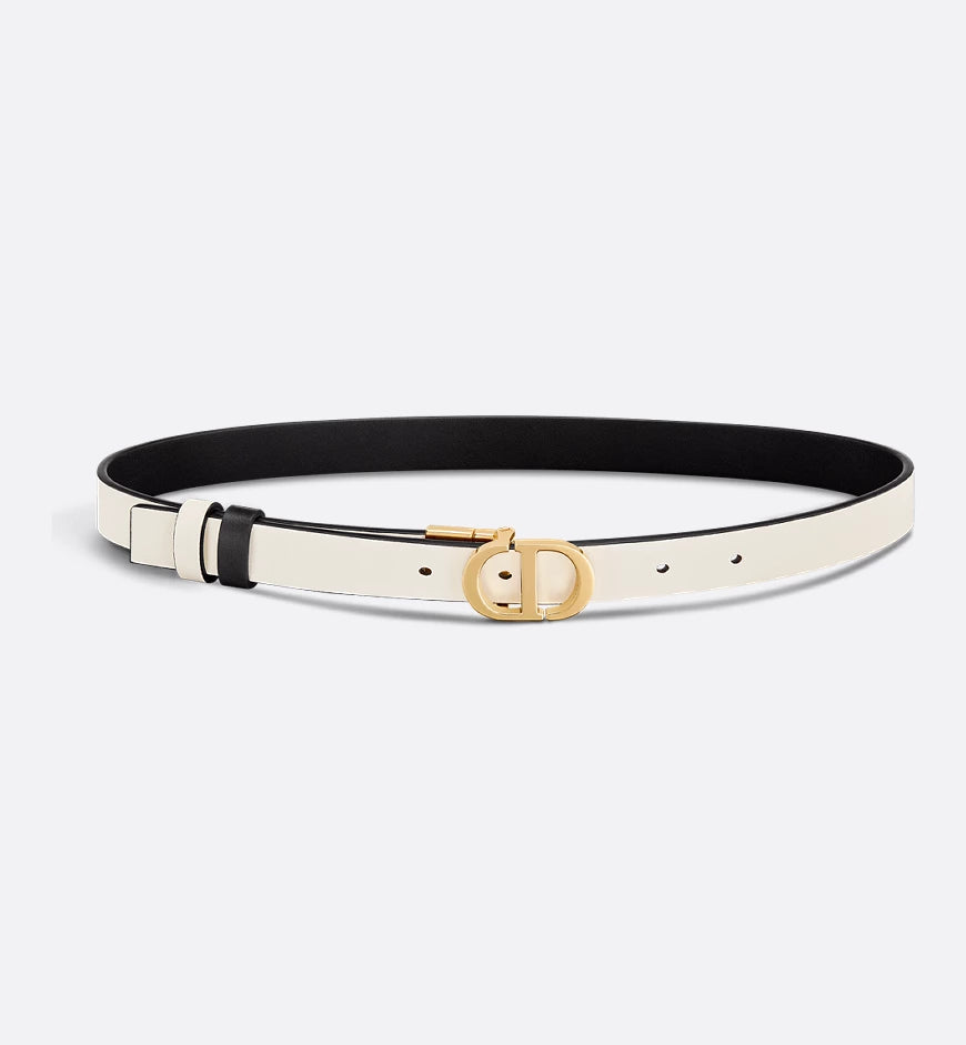 Dior 30 Montaigne Reversible Belt Black and Latte Smooth Calfskin