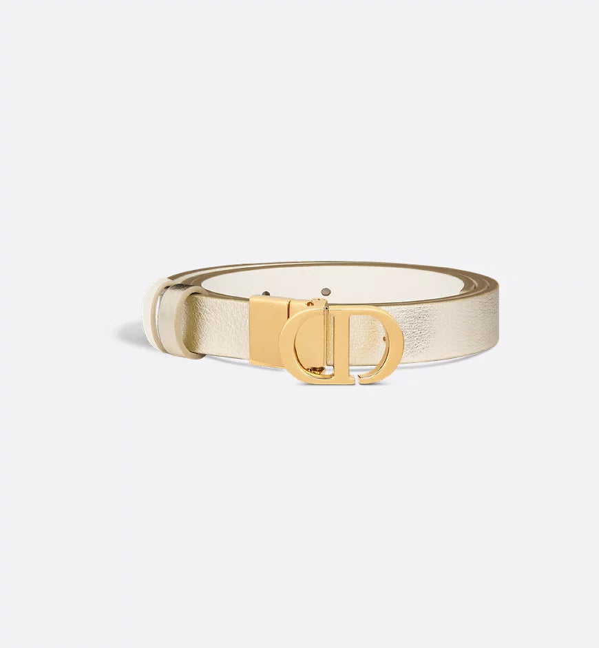 Dior 30 Montaigne Reversible Belt Gold-Tone and Latte Smooth Calfskin