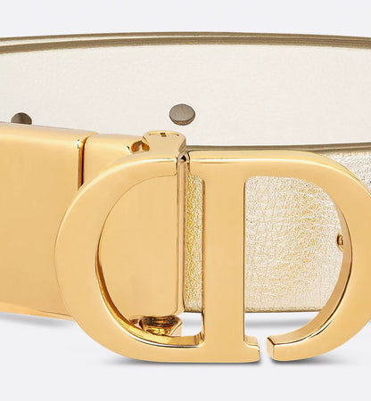 Dior 30 Montaigne Reversible Belt Gold-Tone and Latte Smooth Calfskin