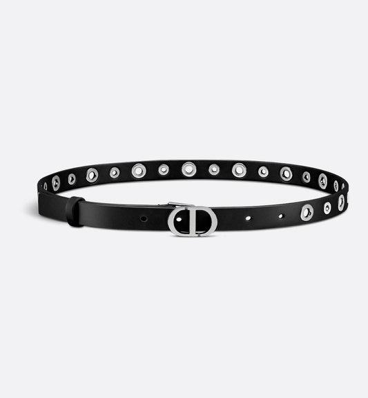 Dior 30 Montaigne Belt Black Calfskin