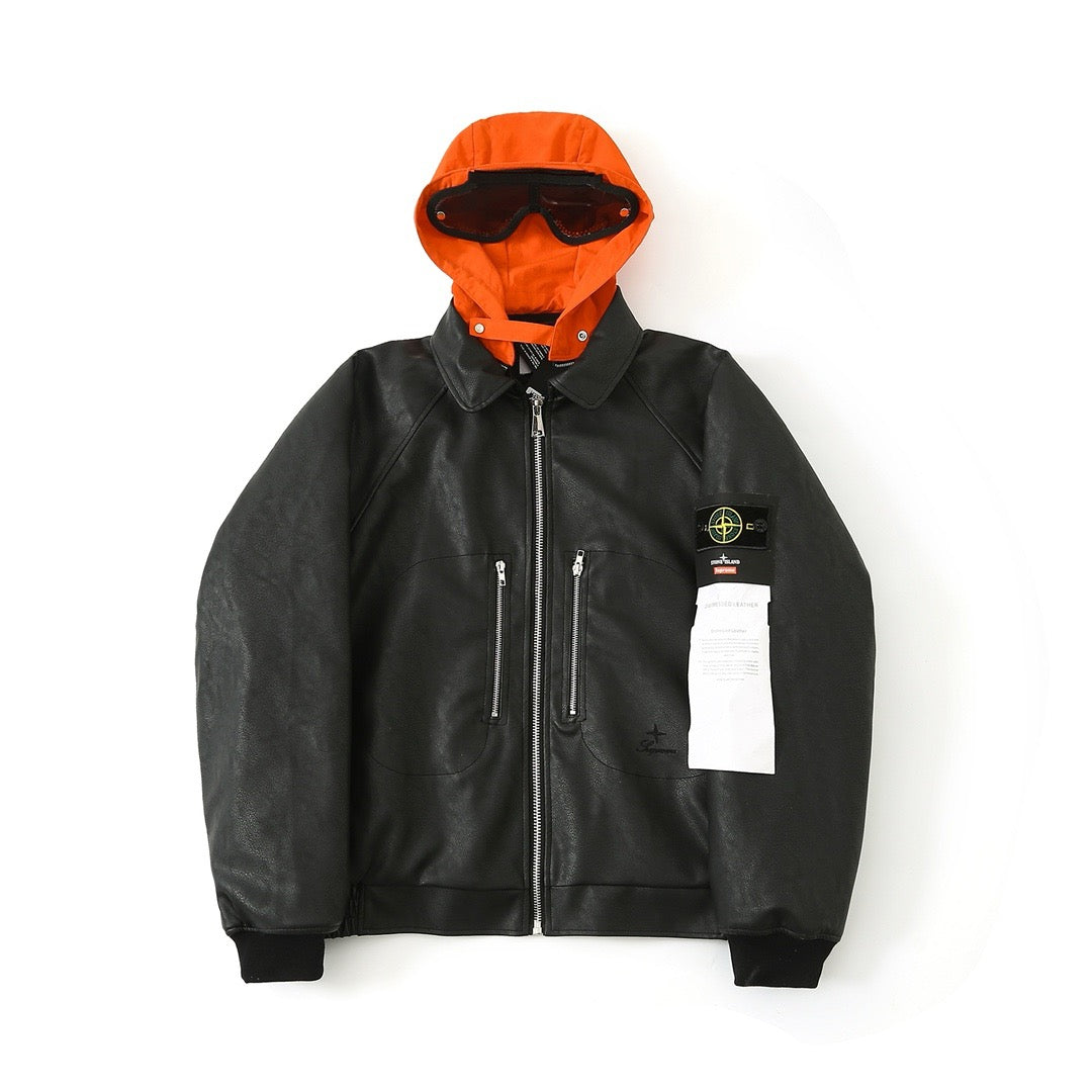 Stone Island Winter Jacket Black/Orange