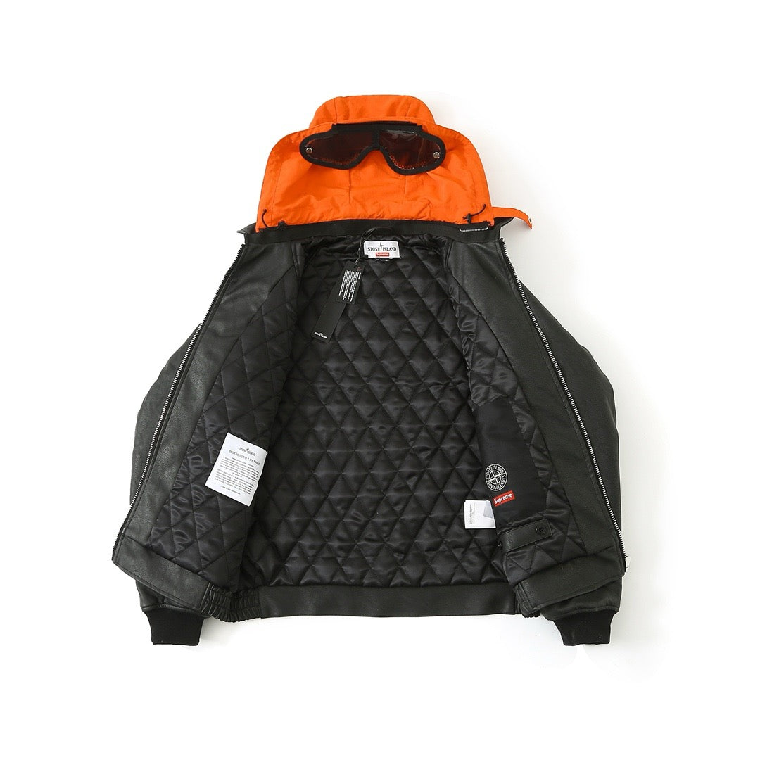 Stone Island Winter Jacket Black/Orange