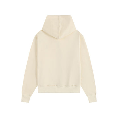 Ami Paris Hoodie Zip Up Beige