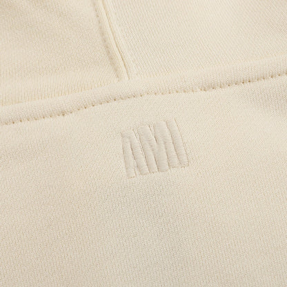 Ami Paris Hoodie Zip Up Beige