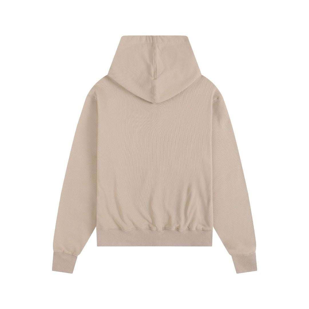 Ami Paris Hoodie Zip Up Brown