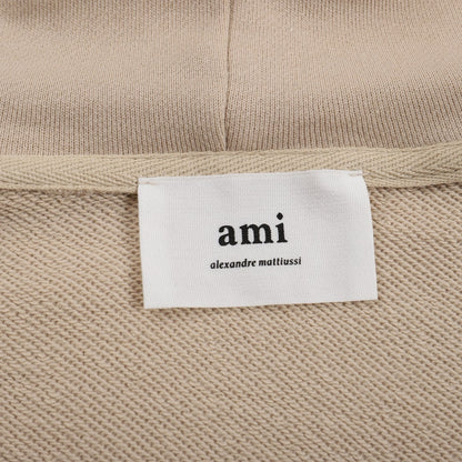 Ami Paris Hoodie Zip Up Brown