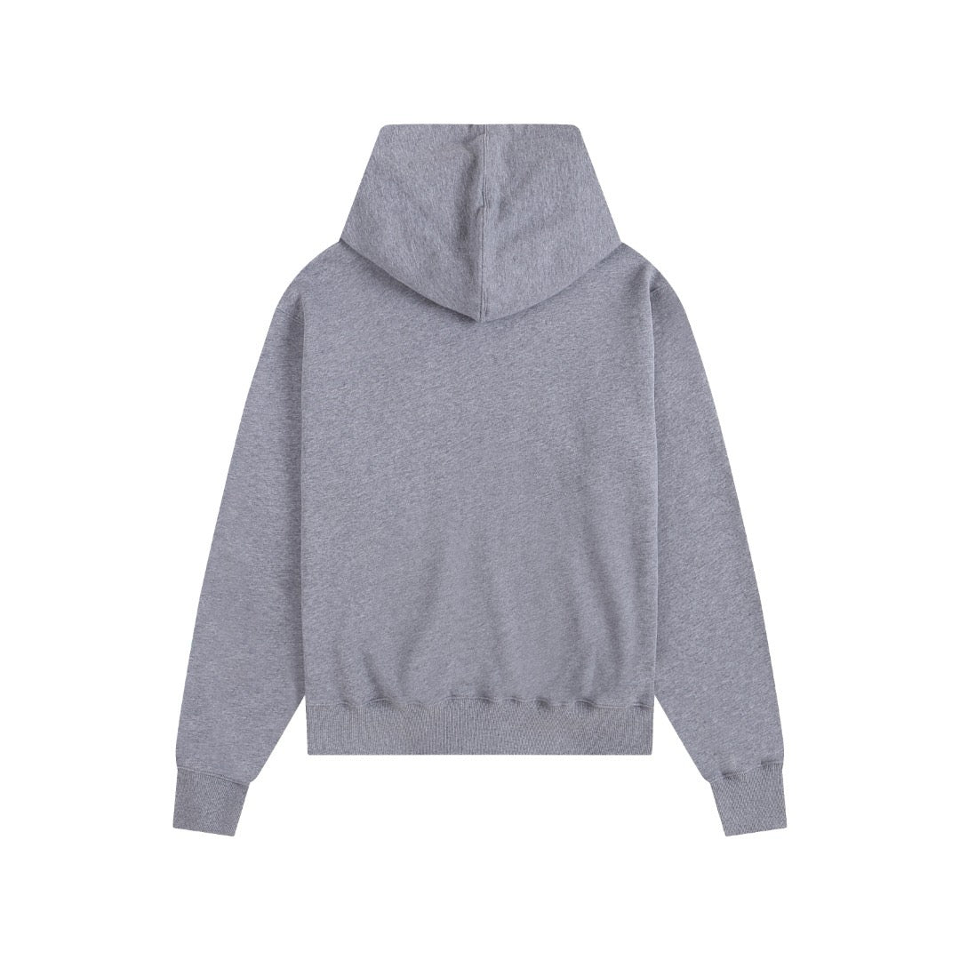 Ami Paris Hoodie Zip Up Grey