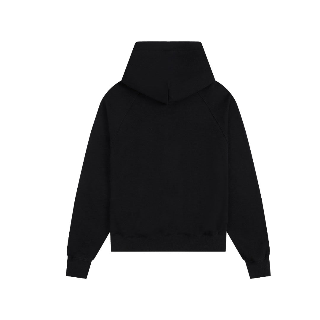 Ami Paris Hoodie Zip Up Black/Red Logo