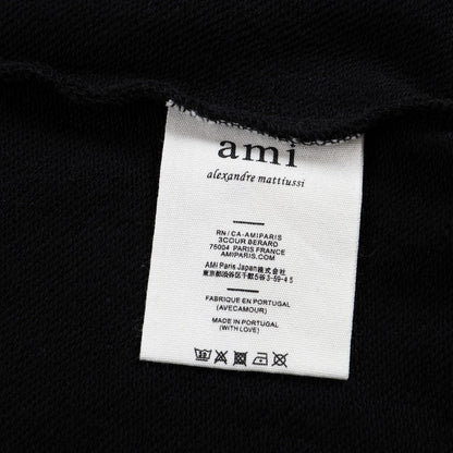 Ami Paris Hoodie Zip Up Black/Red Logo