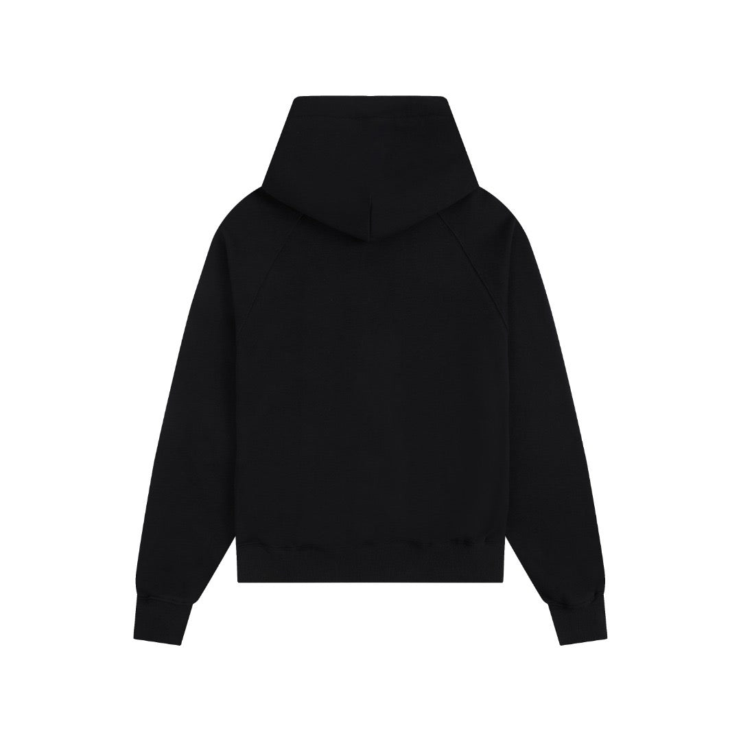 Ami Paris Hoodie Zip Up Black/White Logo