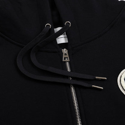 Ami Paris Hoodie Zip Up Black/White Logo