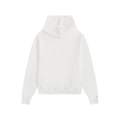 Ami Paris Hoodie Zip Up White/Red Logo