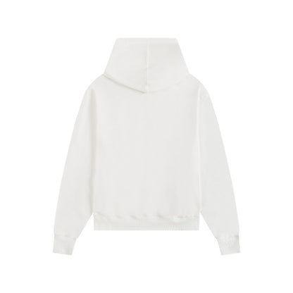 Ami Paris Hoodie Zip Up White/Black Logo