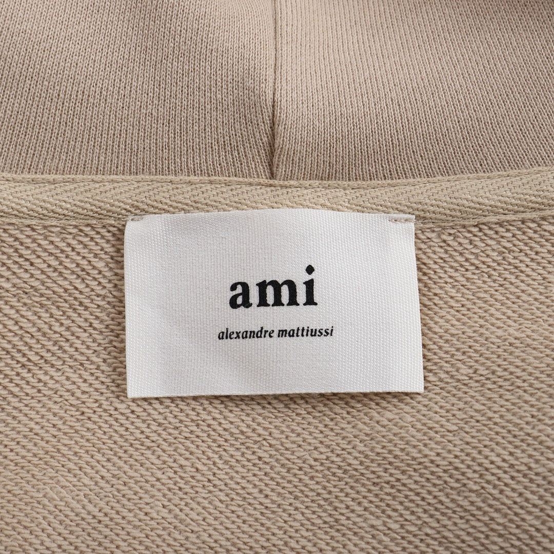 Ami Paris Hoodie Brown