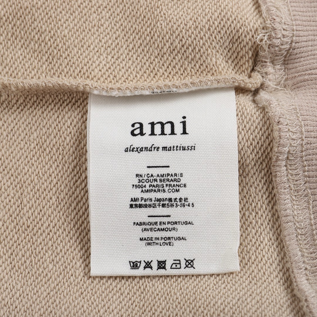 Ami Paris Hoodie Brown