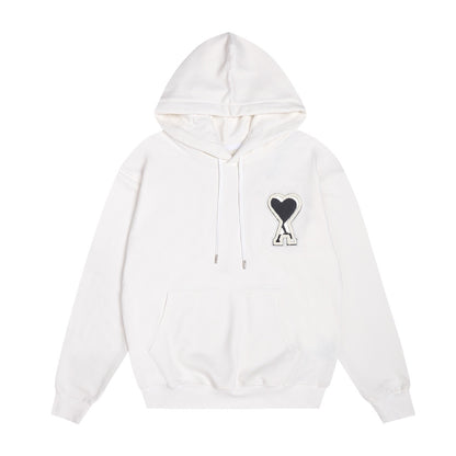 Ami Paris Hoodie White/Black Logo