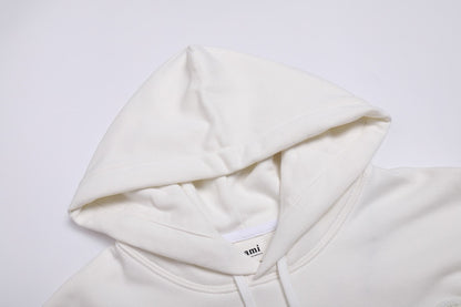 Ami Paris Hoodie White/Black Logo