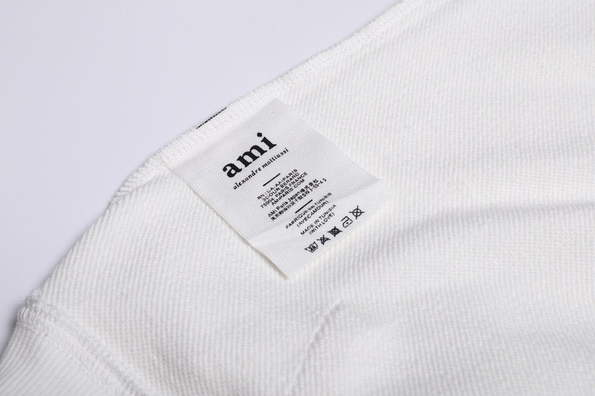 Ami Paris Hoodie White/Black Logo