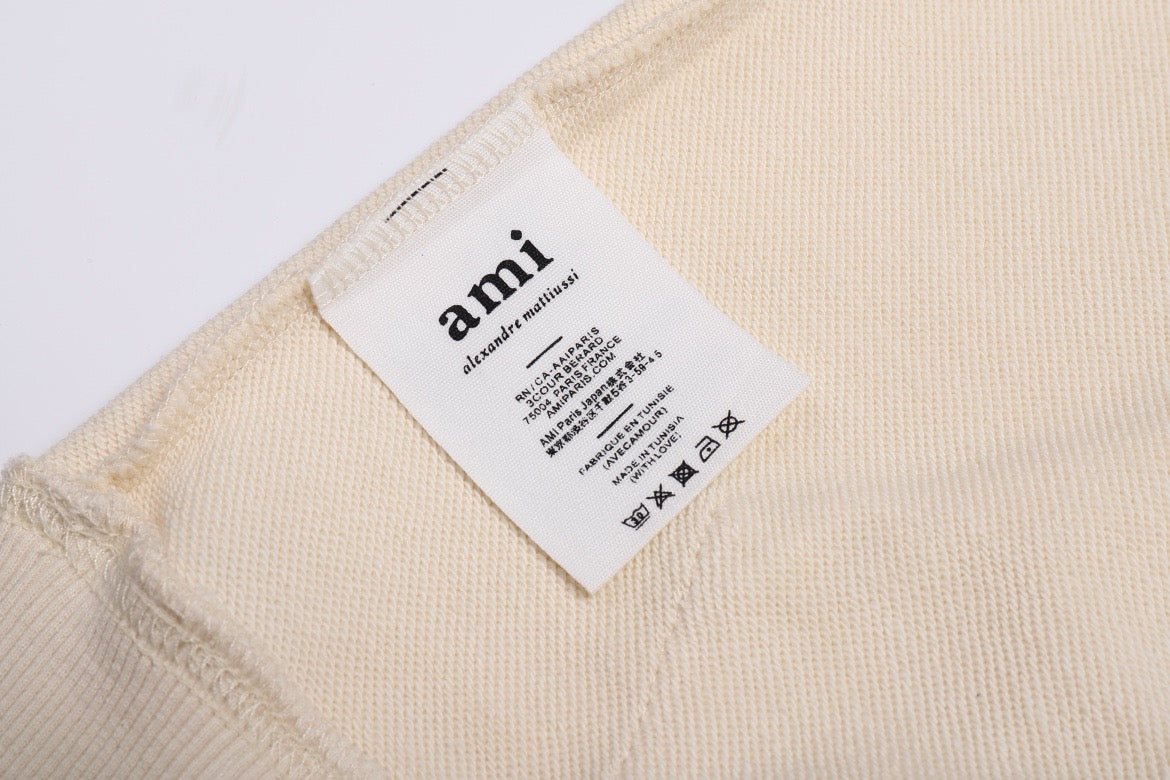 Ami Paris Hoodie Beige