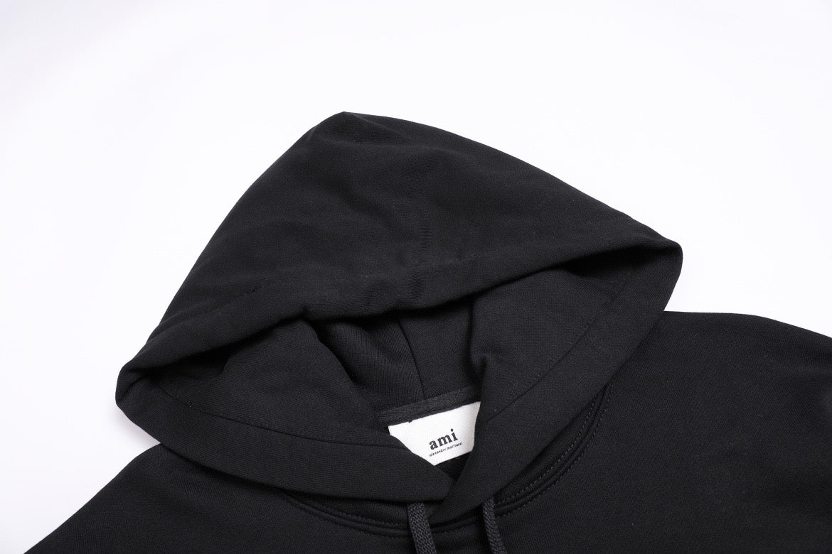 Ami Paris Hoodie Black/Black&White Logo