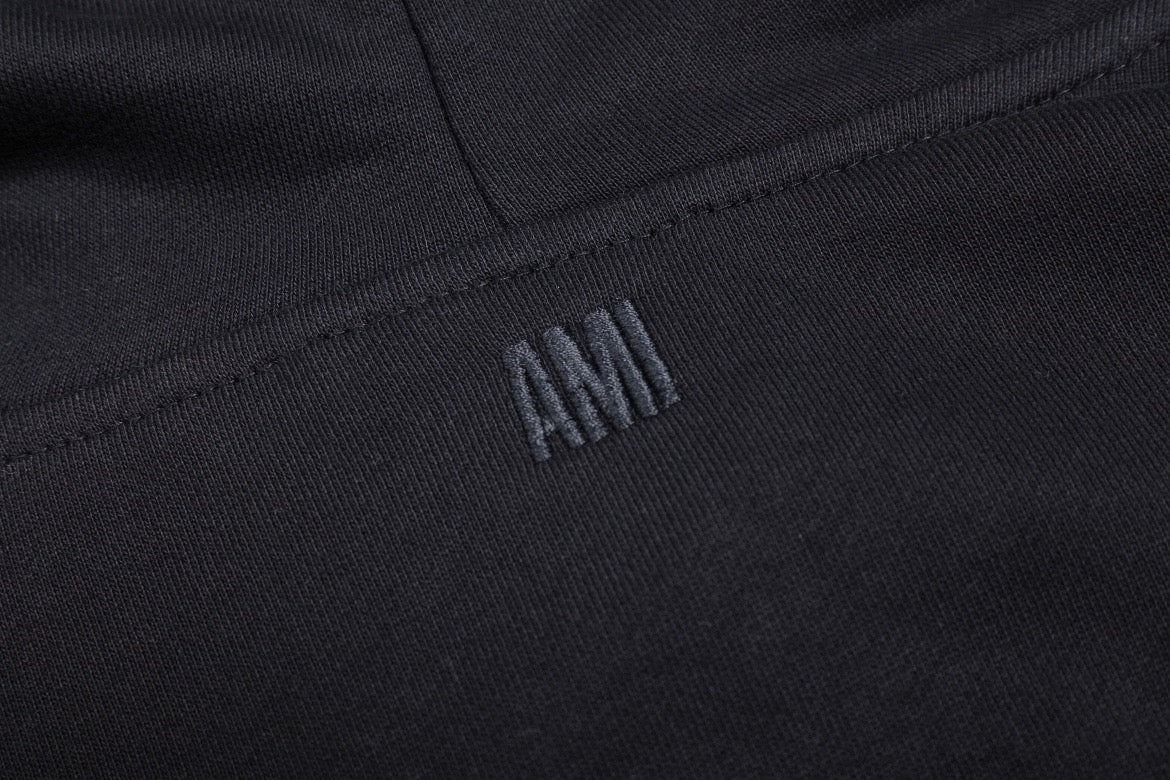 Ami Paris Hoodie Black/Black&White Logo