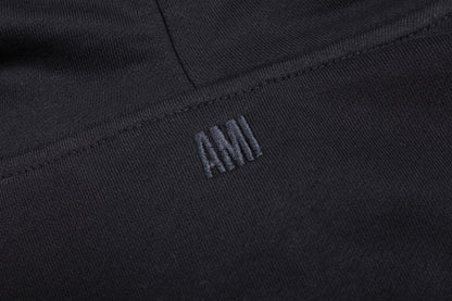 Ami Paris Hoodie Black/Black&White Logo