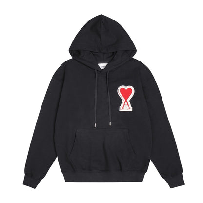 Ami Paris Hoodie Black/Red Logo