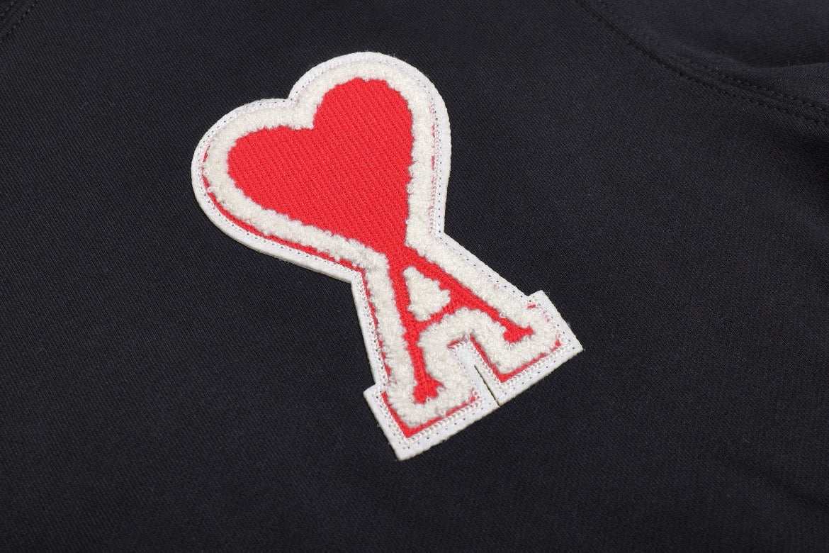 Ami Paris Hoodie Black/Red Logo