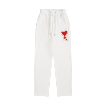 Ami Paris Pants White/Red Logo