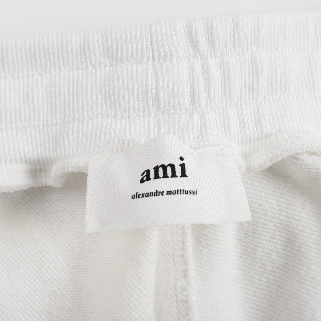 Ami Paris Pants White/Red Logo